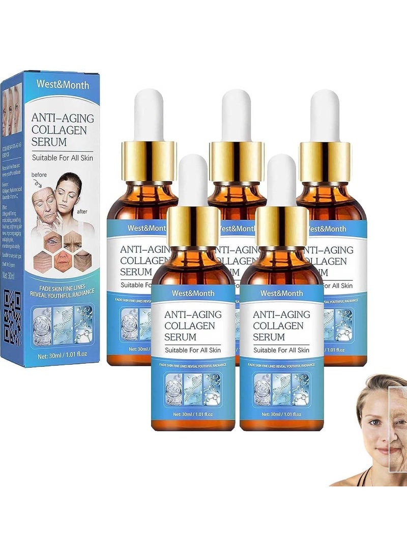 Anti-Aging Serum,Youthfully Face Serum,YoungAgain Anti-Wrinkle Serum,Dark Spot Corrector & Anti-Aging Collagen Serum, Collagen Boost Anti-Aging Serum for All Skin Types (5 PC)