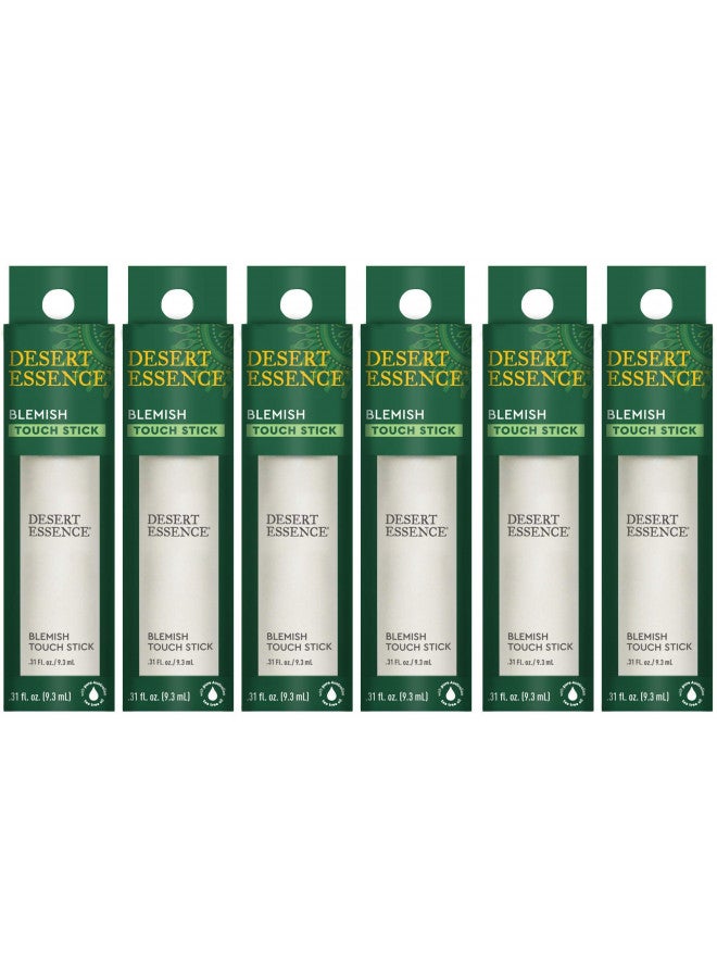 Desert Essence Herbal Blemish Touch Stick with Natural Extracts & Essential Oils - .31 Fl Ounce - Pack of 6 - Antiseptic Tea Tree Oil - Chamomile - Lavender - Palmarosa - Clear & Radiant Skin