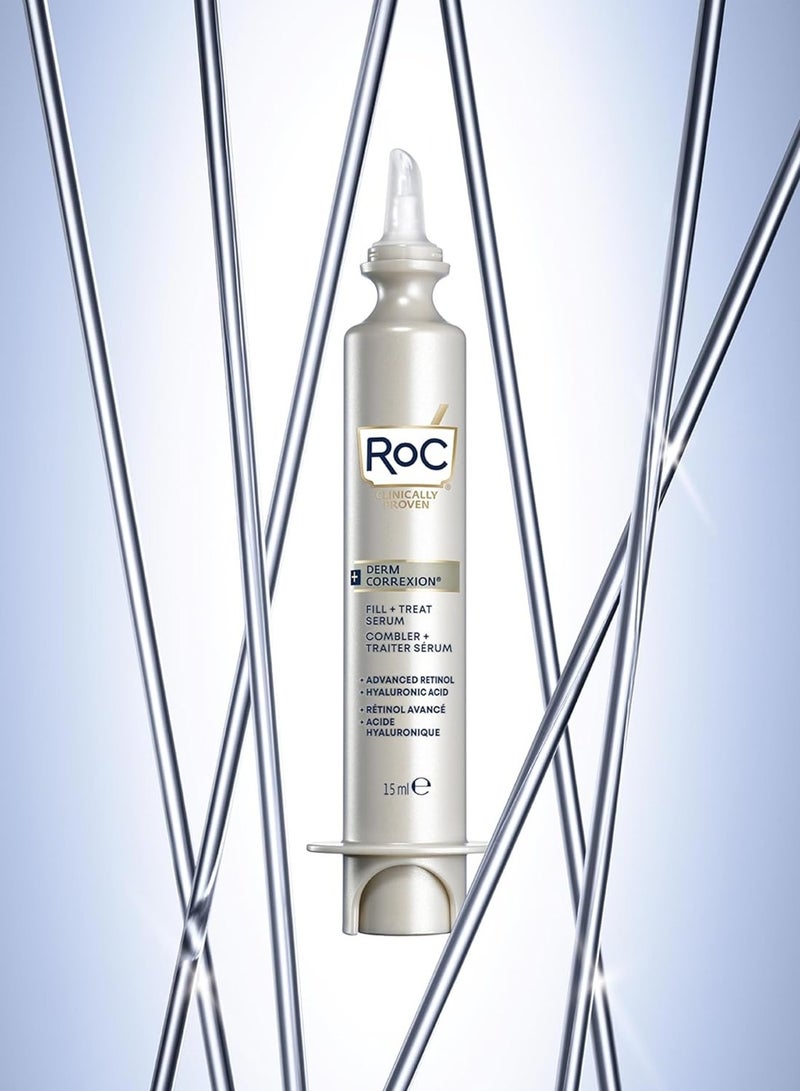 RoC Derm Correxion Serum Fill  Treat for Face  Neck and Jawline Wrinkle Filler Advanced Retinol and Triple Hyaluronic Acid 15ml Bianco