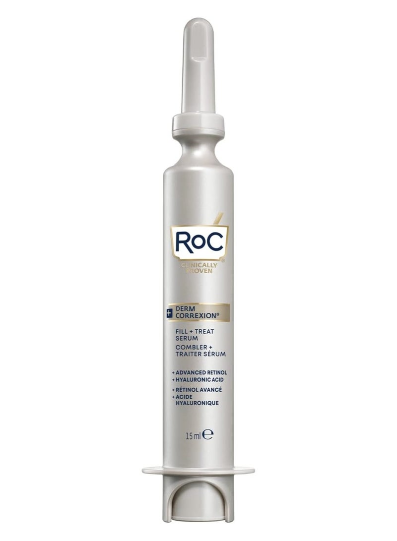 RoC Derm Correxion Serum Fill  Treat for Face  Neck and Jawline Wrinkle Filler Advanced Retinol and Triple Hyaluronic Acid 15ml Bianco