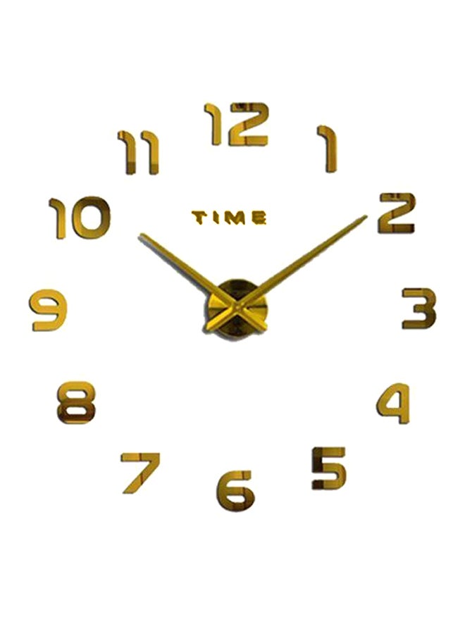 DIY 3D Numeral Wall Clock Gold 80x120cmcentimeter