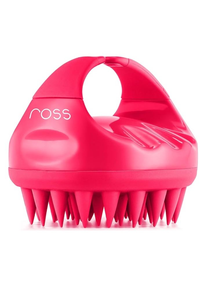 Ross Hair Scalp Massager Shampoo Hair Brush with Soft Silicone Bristles for Anti Dandruff, Exfoliating with Scalp Care Manual Head Massager, Pink