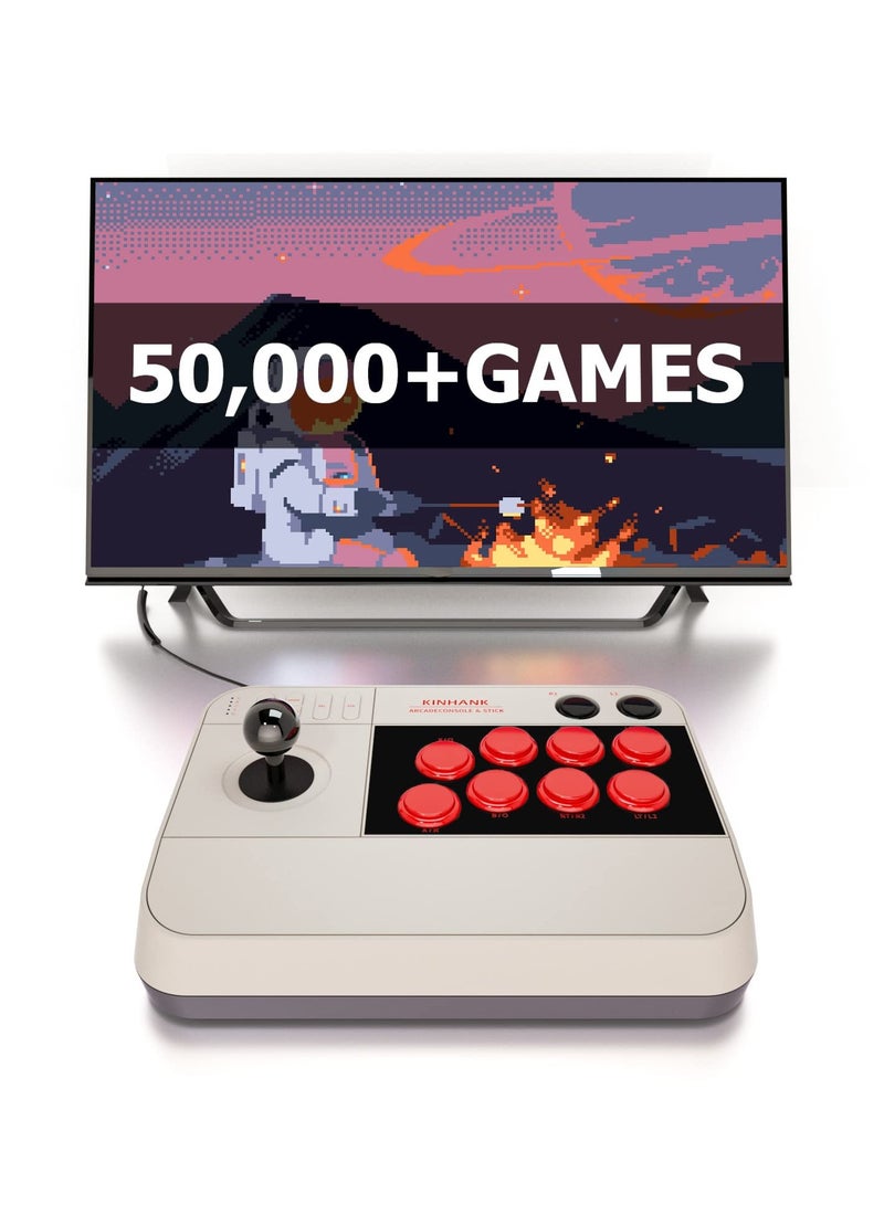 Super Arcade Game Console, Retro Game Console,50000+Games, All-Around 3D Joysticks, Arcade Game Machine, Support Custom Buttons,EmuELEC 4.5/Android 9.0 /CoreE 256G TF Card