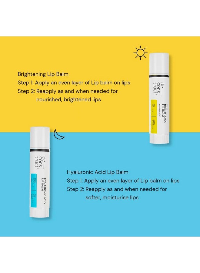 'S Day & Night Lip Care Duo|1% Vitamin C & 0.1% Resorcinol And 0.2% Hyaluronic Acid & 1% Cupuacu Butter|Lip Balm For Women And Men|4Gm Each|Pack Of 2, Blue