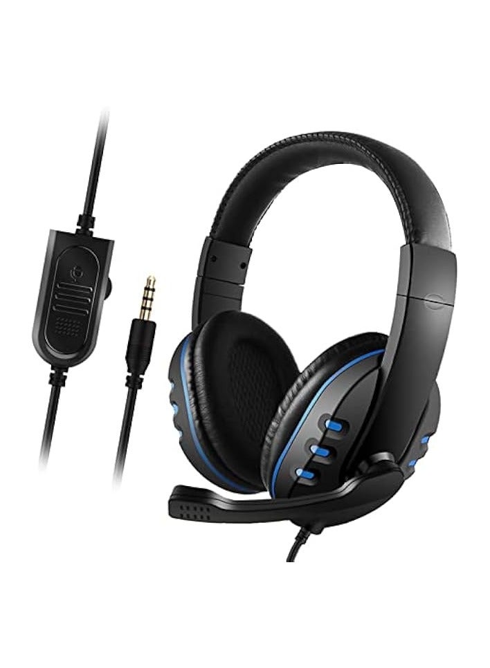 3.5mm Wired Gaming Headphones Over Ear Game Headset Noise Canceling Earphone with Microphone Volume Control for PC Laptop Smart Phone