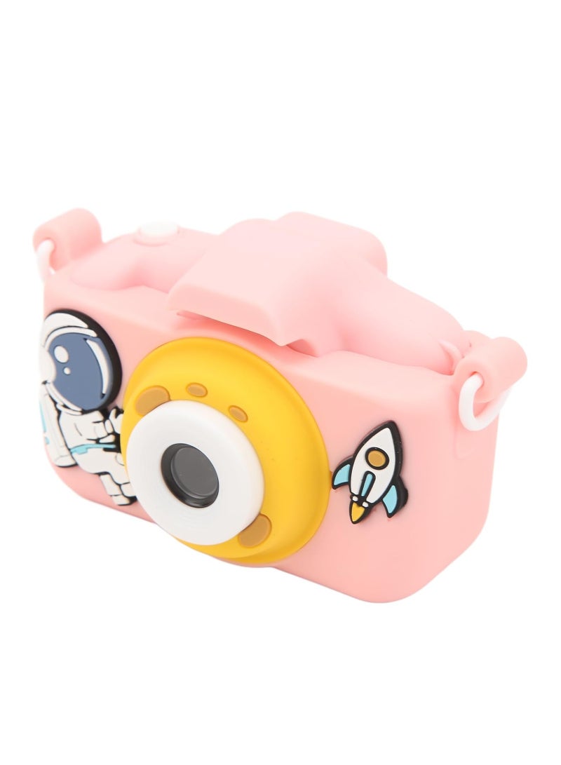 Dual Camera Astronaut Pink Digital Camera for Toddlers - Funny Photo Frames, Long Battery Life, IPS Display