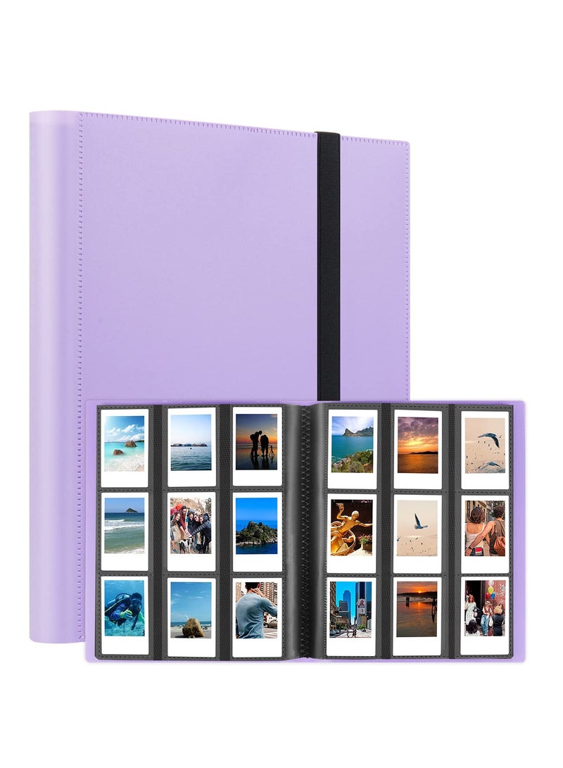 Purple 432 Pocket Photo Album Fits Fujifilm Instax Mini Polaroid Cameras Perfect for Instant Photo Storage