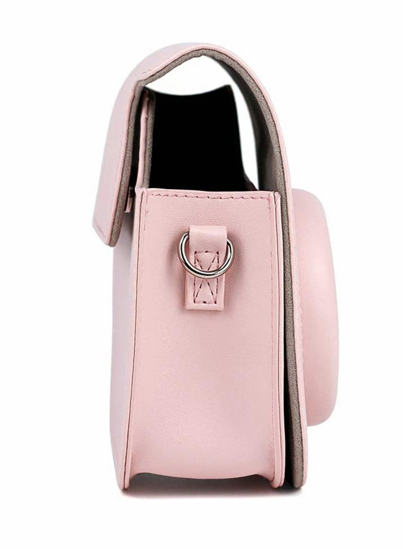 Blush Pink PU Leather Case for Fujifilm Instax Mini 11 Instant Camera with Adjustable Strap Stylish Protection