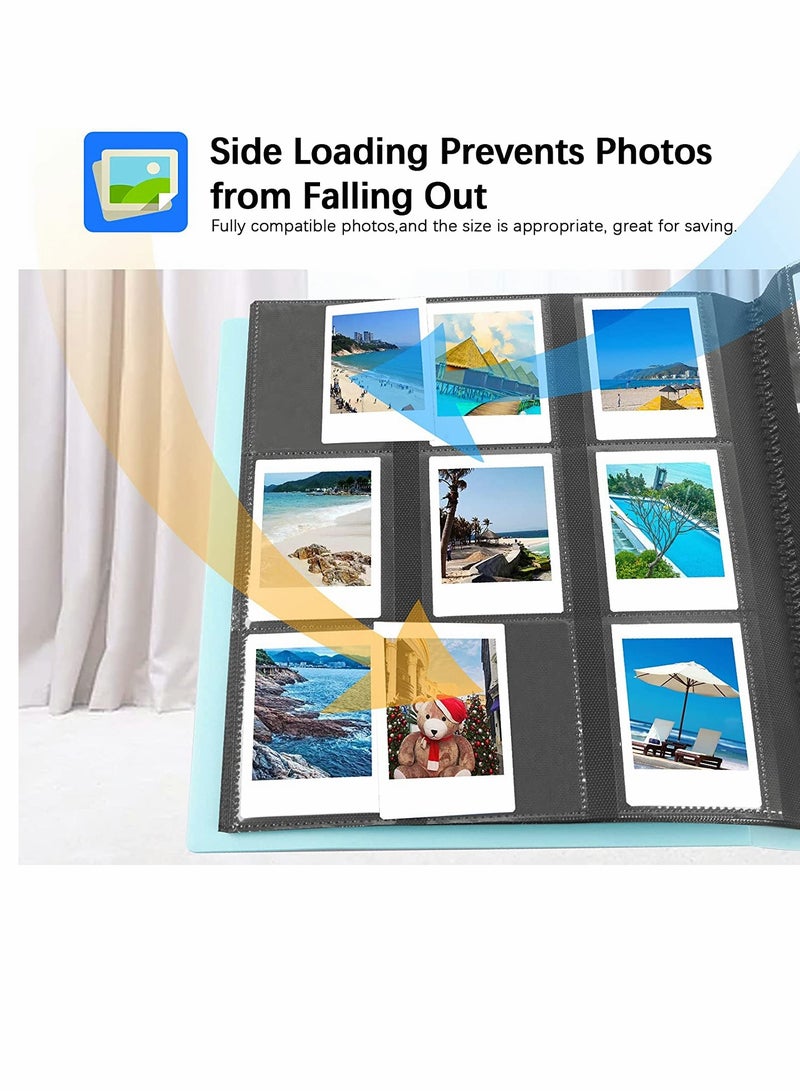 Blue 432 Pockets Photo Album Compatible with Fujifilm Instax Mini and Polaroid Cameras Perfect for Storing Memories