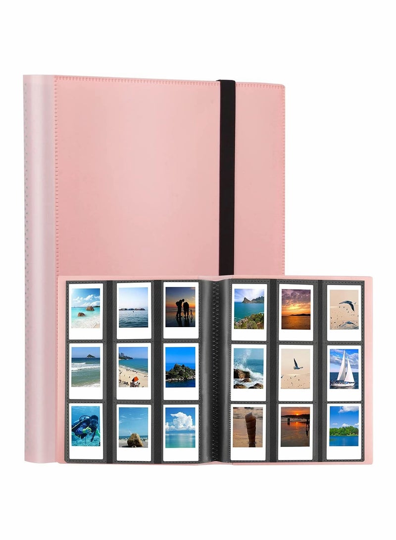 Large 432 Pockets Photo Album for Fujifilm Instax Mini and Polaroid Cameras in Pink for Easy Instant Photo Storage