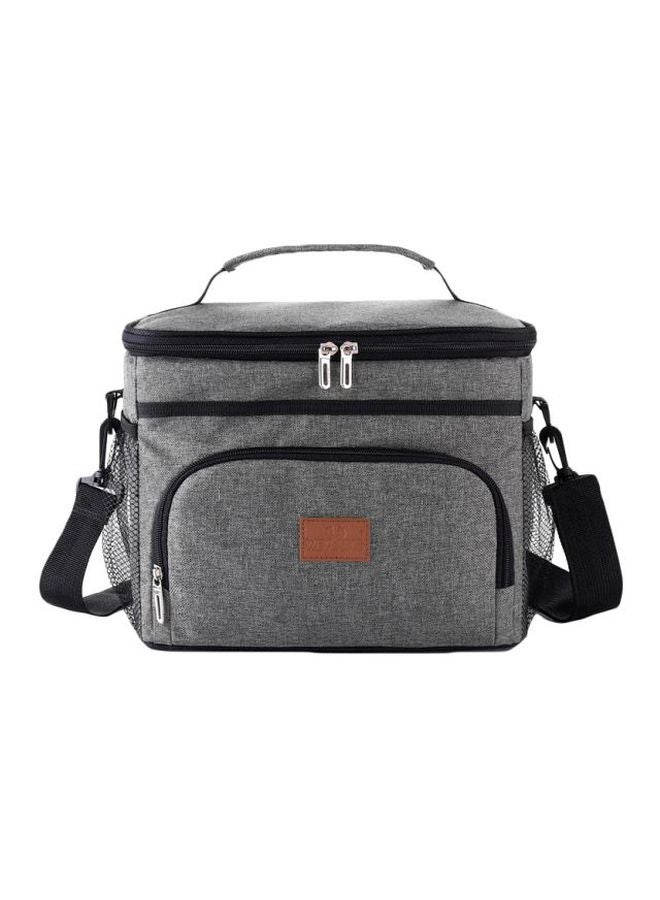 Insulated Thermal Lunch Bag Grey/Black 29x6x20cm