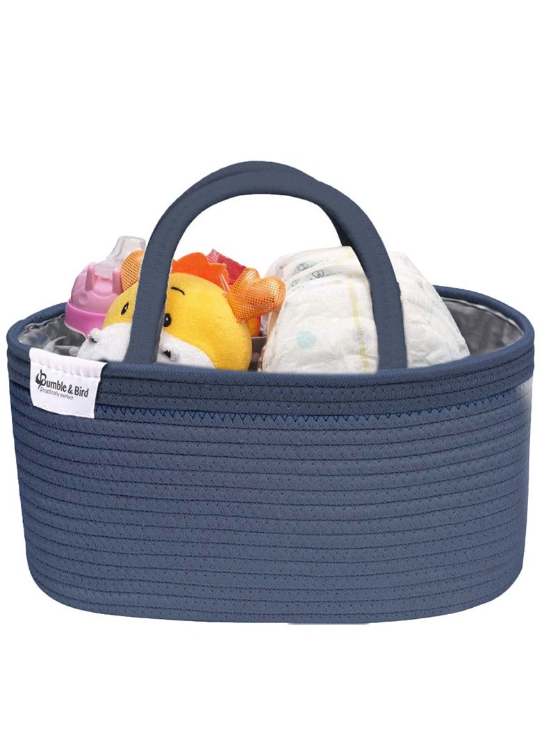 Bumble & Bird - Cotton Rope Diaper Caddy - Blue