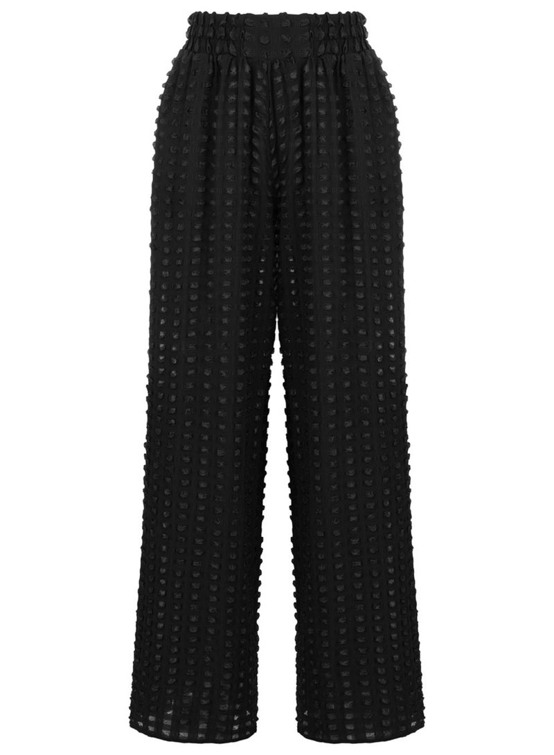 Textured Wide Leg Trousers