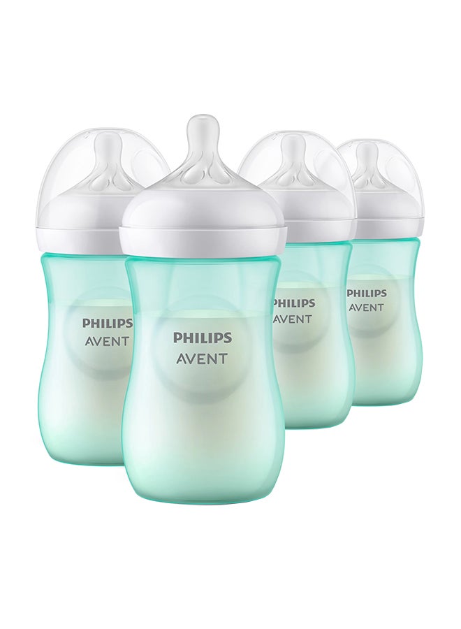 Natural Baby Bottle With Natural Response, Teal, 260ml, 1m+, 4 Pieces