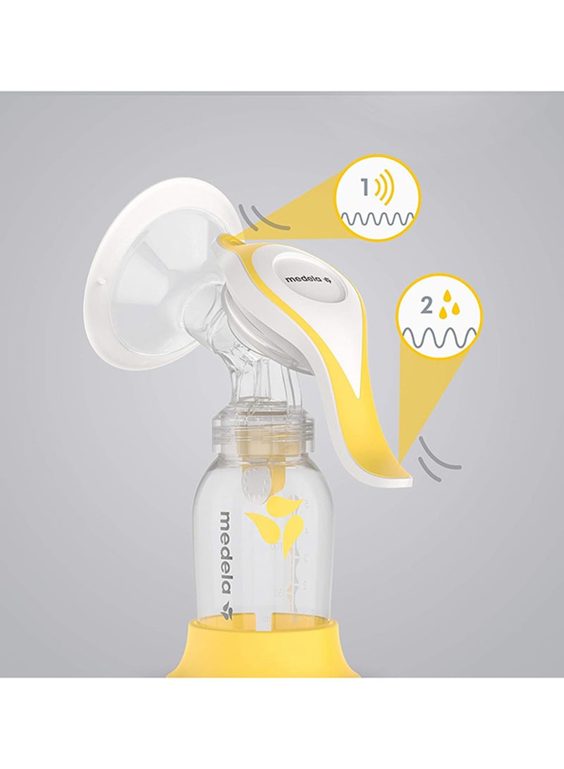 New Harmony Flex Manual Breast Pump - Covenience, Comfort And Efficiency For Mothers Comes With 2-Phase Expression Technology