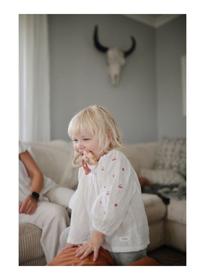 Silicone Pearl Teether Bracelets Linen/Peony/Pale Pink