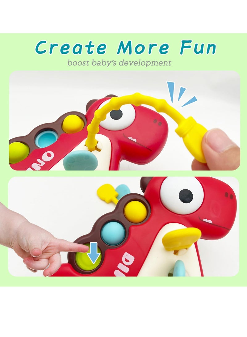 Montessori Toy for Baby 18+ Months, Cute Dragon Design Baby Sensory Teething Toys with Rattles for Toddlers Boy Girl Birthday Gifts