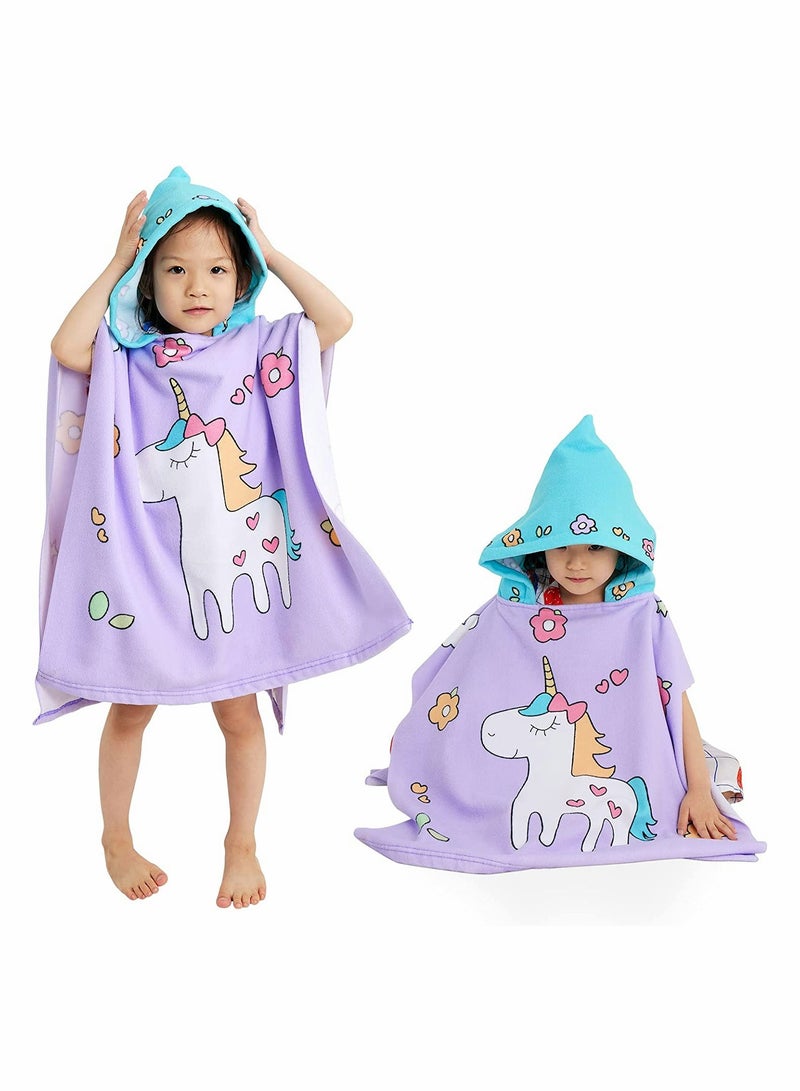 Soft Hooded Baby Bath Towel Unicorn Design for Kids 3-7 Years Perfect for Beach Pool and Bath Time