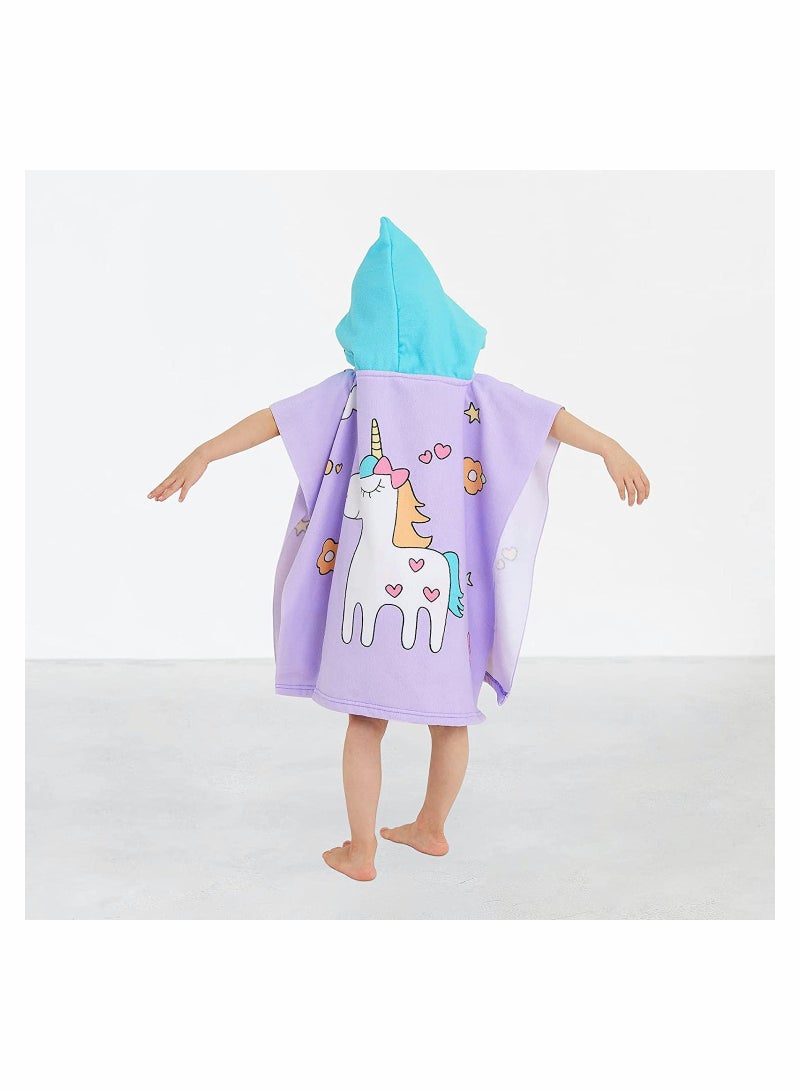 Soft Hooded Baby Bath Towel Unicorn Design for Kids 3-7 Years Perfect for Beach Pool and Bath Time