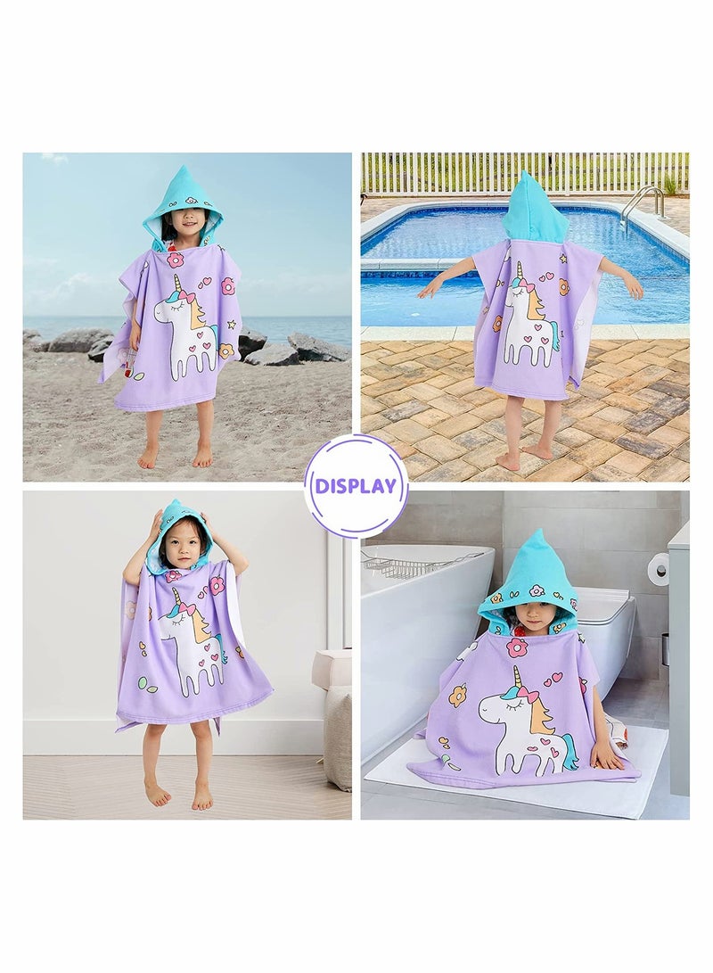 Soft Hooded Baby Bath Towel Unicorn Design for Kids 3-7 Years Perfect for Beach Pool and Bath Time