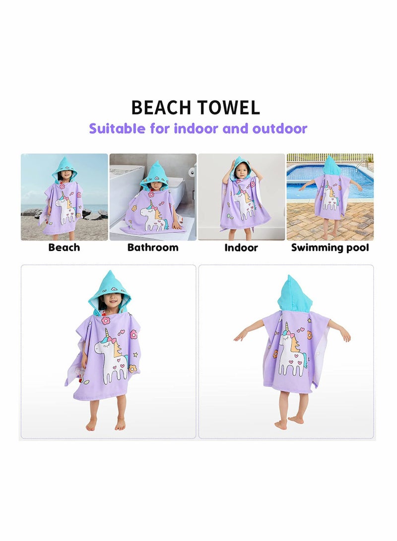 Soft Hooded Baby Bath Towel Unicorn Design for Kids 3-7 Years Perfect for Beach Pool and Bath Time