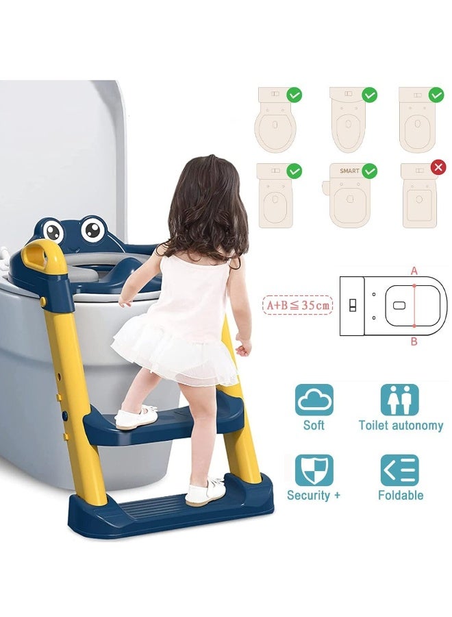 Potty Training Seat for Baby, Baby Toilet Potty Seat with Adjustable Step Stool Ladder, Baby Potty for Boys and Girls