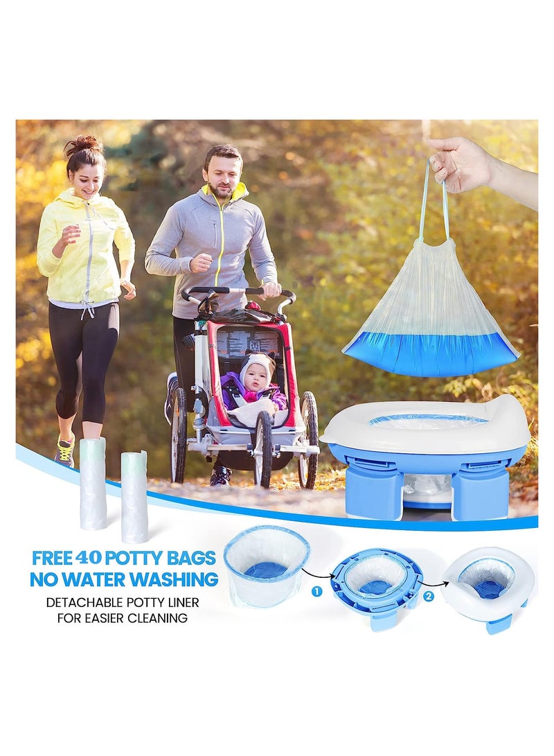 Portable Potty Training Toilet for Boys and Girls with Storage Bag - Foldable Travel Potty Chair, Indoor and Outdoor Potty Seat for Toddlers, Easy to...