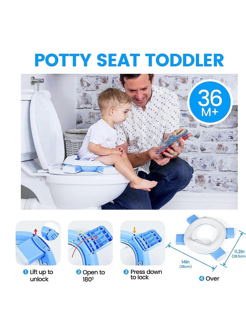 Portable Potty Training Toilet for Boys and Girls with Storage Bag - Foldable Travel Potty Chair, Indoor and Outdoor Potty Seat for Toddlers, Easy to...