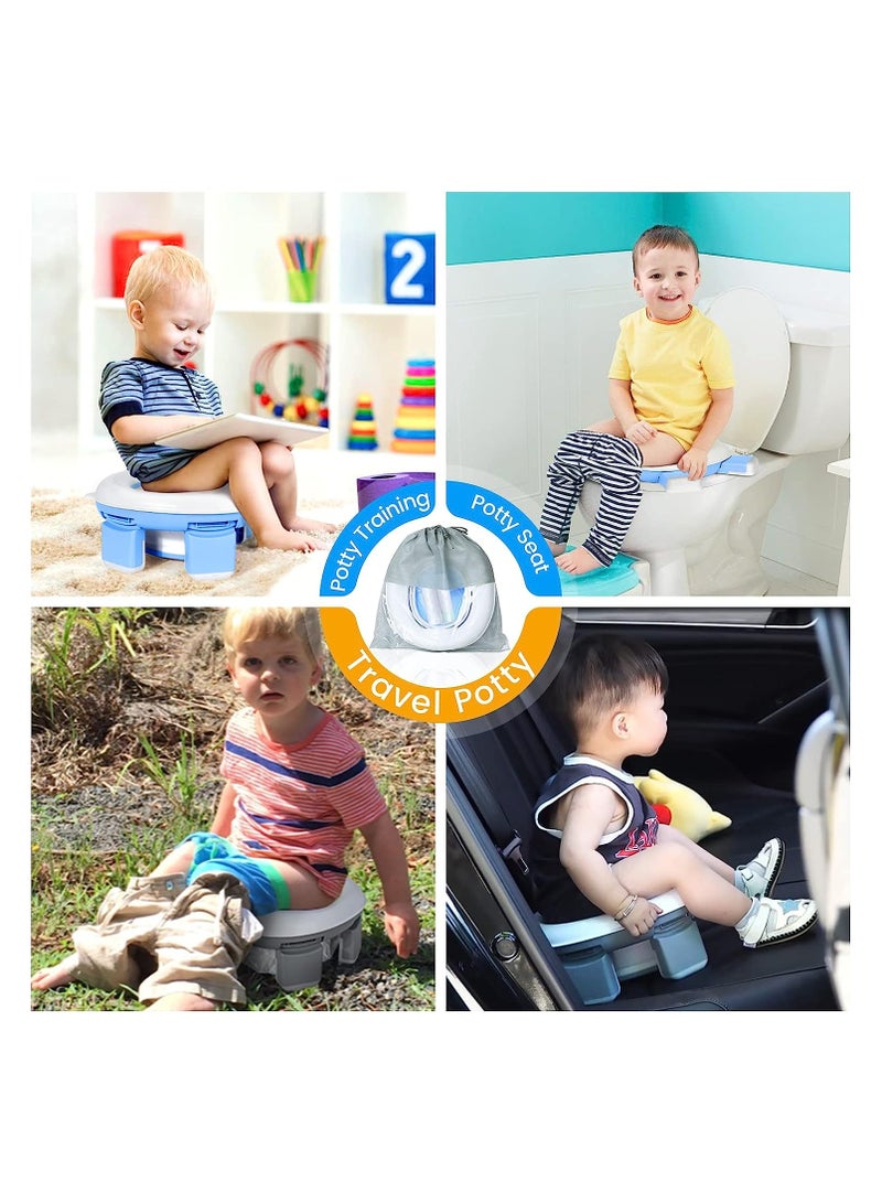 Portable Potty Training Toilet for Boys and Girls with Storage Bag - Foldable Travel Potty Chair, Indoor and Outdoor Potty Seat for Toddlers, Easy to...