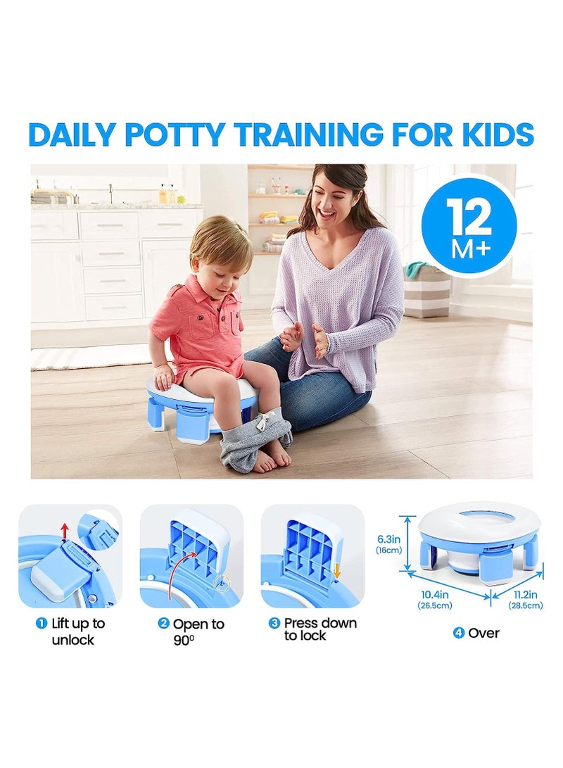 Portable Potty Training Toilet for Boys and Girls with Storage Bag - Foldable Travel Potty Chair, Indoor and Outdoor Potty Seat for Toddlers, Easy to...