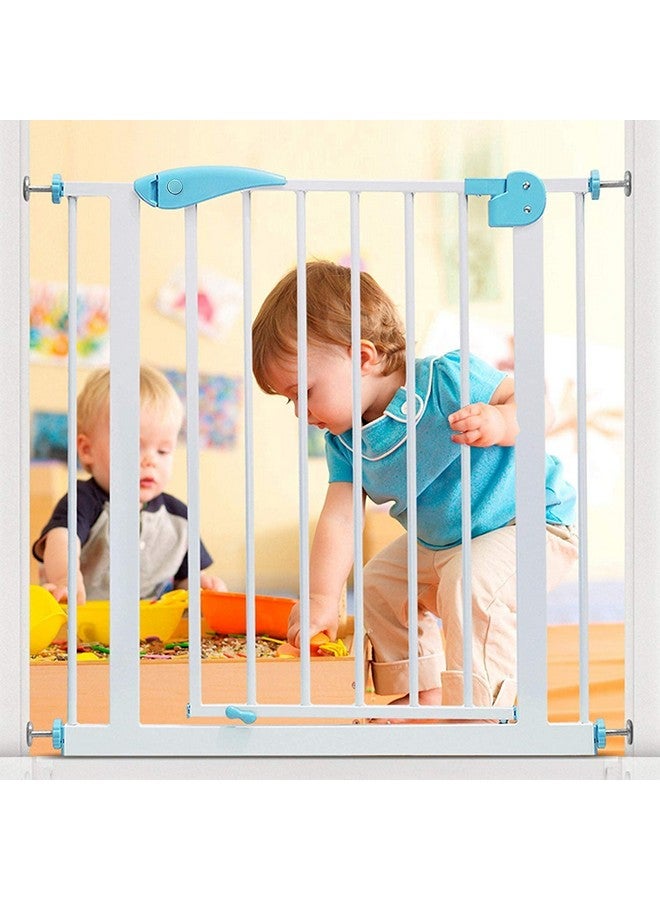 Tot Tamer Pure Metal Baby Safety Gate With One Year Manufacturer Warranty, (75-85 Cm) Adjustable, 2 Way Auto Close, Barrier For Stairs, Door And Hallways, Barrier Fence-Blue