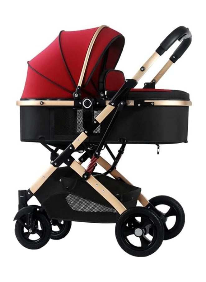 Lightweight Stroller with Extended Canopy Sit and Lay Lightweight Folding Two-Way Shock Absorption and Locking System for Newborn To 3 Years