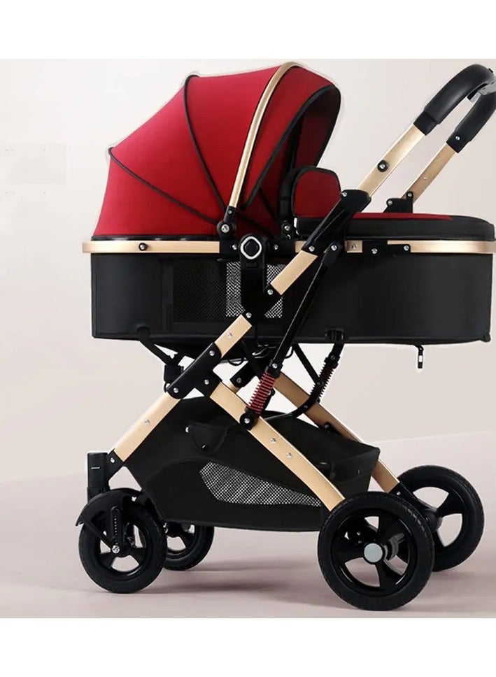 Lightweight Stroller with Extended Canopy Sit and Lay Lightweight Folding Two-Way Shock Absorption and Locking System for Newborn To 3 Years