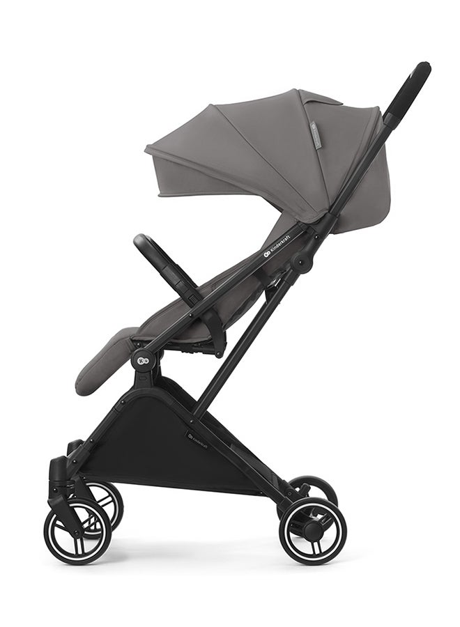2 in1 Indy2 Lightweight Stroller With Mink Car Seat - Cozy Grey, Lightweight, Compact, With Shopping Basket, Suitable for 0+ months up to 15kg, Waterproof and UPF 50+ Sun Protection Hood,