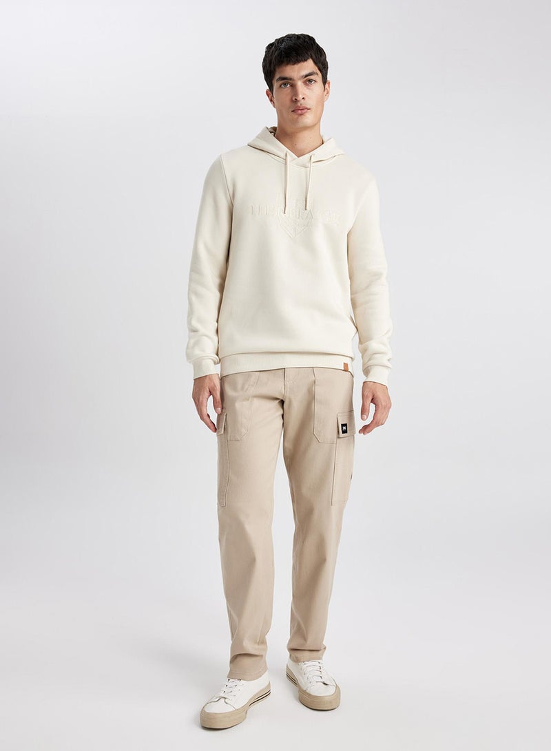 Regular Fit Hooded Basic Sweatshirt