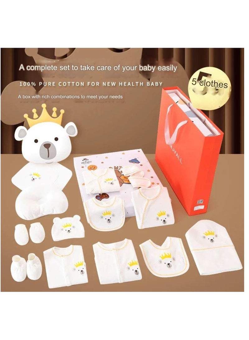 18-Piece Baby Gift Box - Newborn Clothing Set for Spring & Autumn - Adorable Baby Apparel & Essentials Gift Box - Perfect Newborn Wardrobe Collection