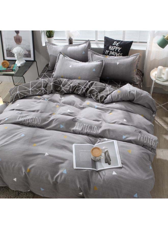 3-Piece Simple Fashion Design Bedding Set Polyester Grey