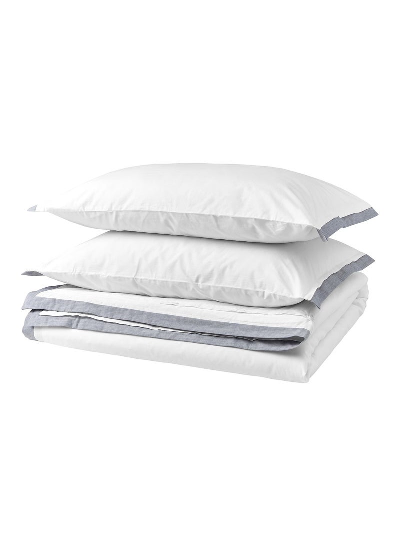 Tatelsmygare Duvet Cover And 2 Pillowcases White Blue 240X220/50X80 Cm