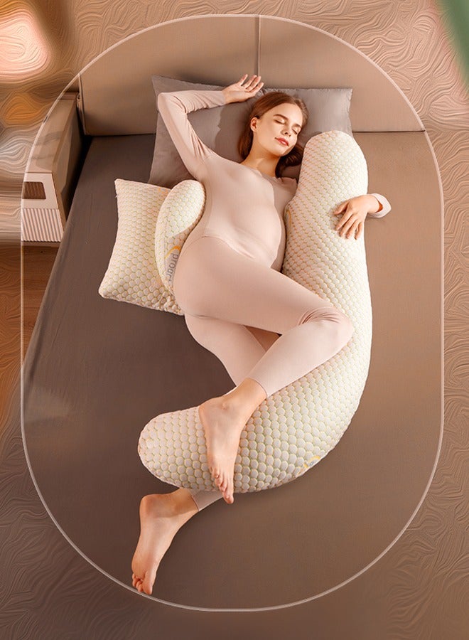 U-Shaped Full Body Maternity Pillow with Detachable & Adjustable Cover - Perfect Pregnancy Support Pillow