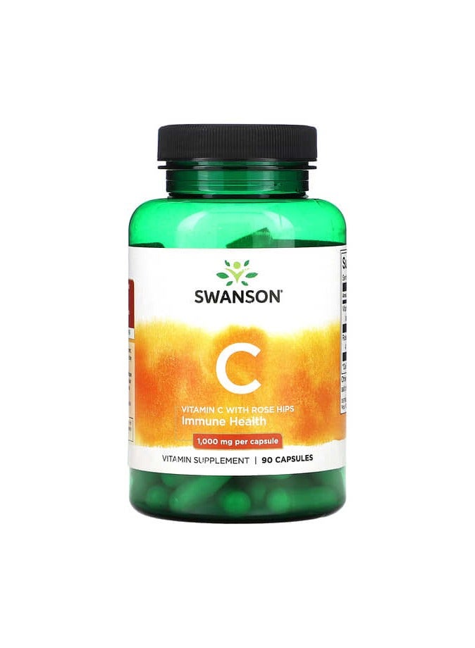 Vitamin C With Rose Hips, 90 Capsules