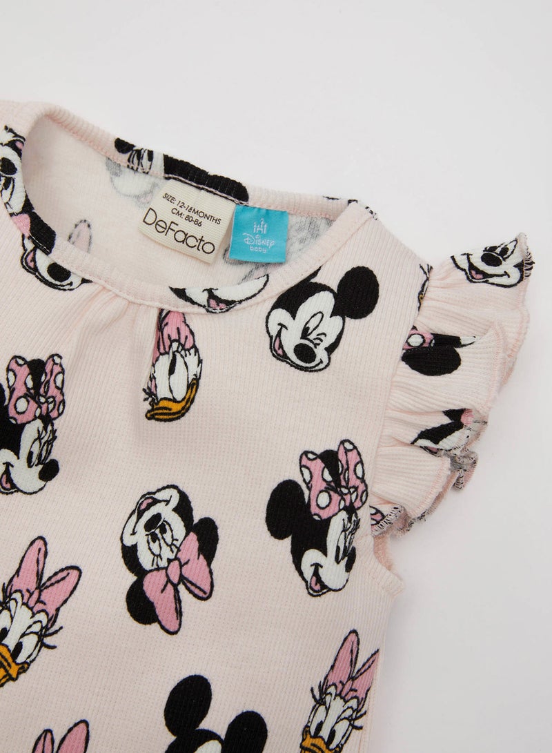 Newborn Disney Mickey & Minnie Ribbed Sleeveless Romper