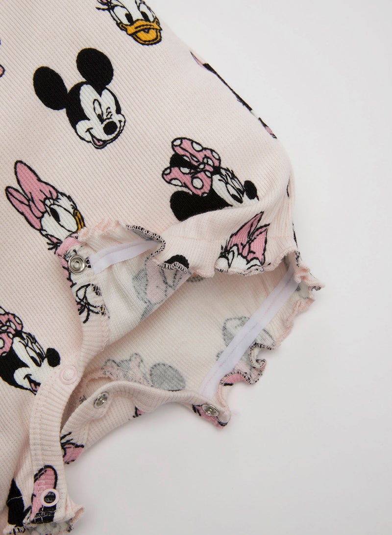 Newborn Disney Mickey & Minnie Ribbed Sleeveless Romper