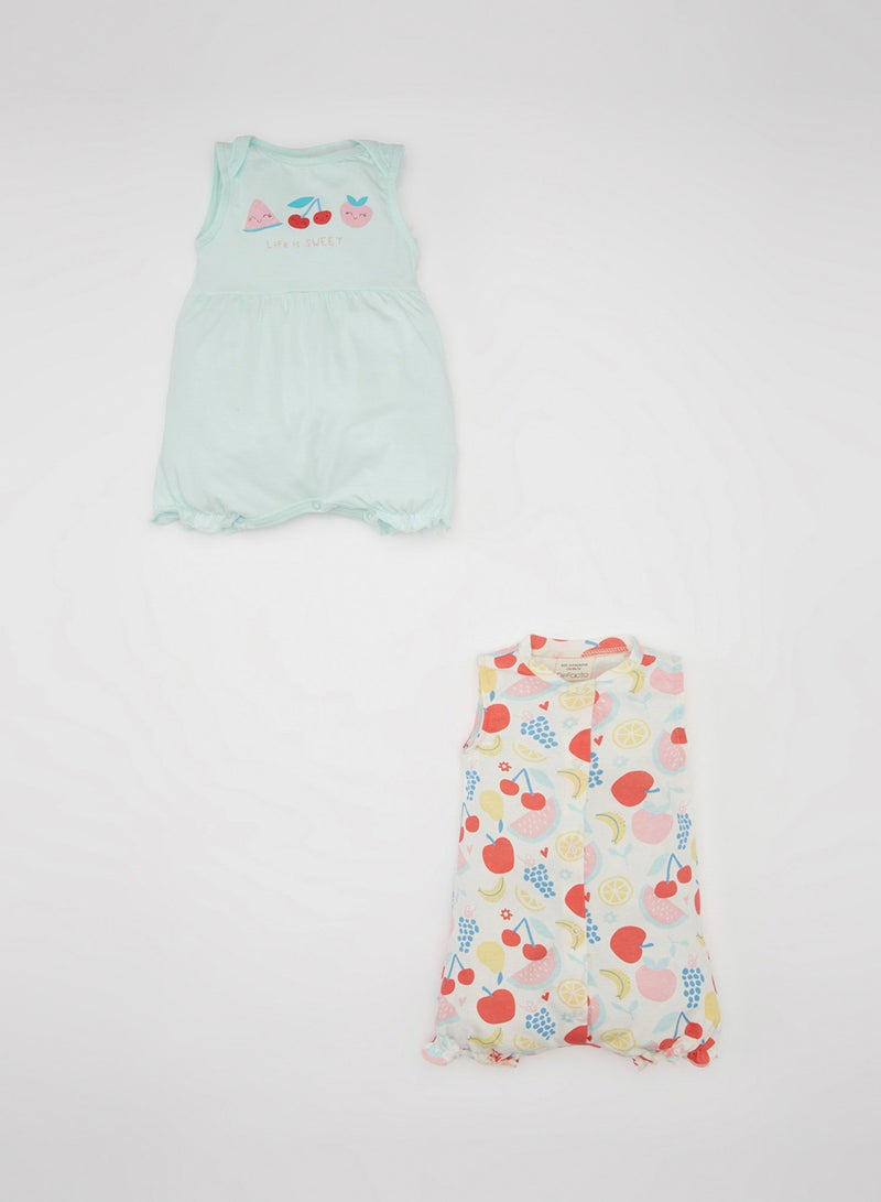 Newborn Printed Cotton 2-Pack Sleeveless Romper