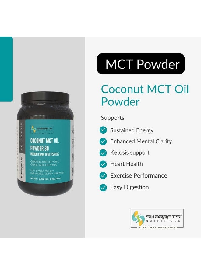 Coconut Mct Oil Powder 1Kg X 2- Zero Carbs Medium Chain Triglycerides