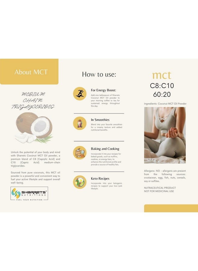 Coconut Mct Oil Powder 200G X 2 Medium Chain Triglycerides To Enhance Health And Boost Energy.