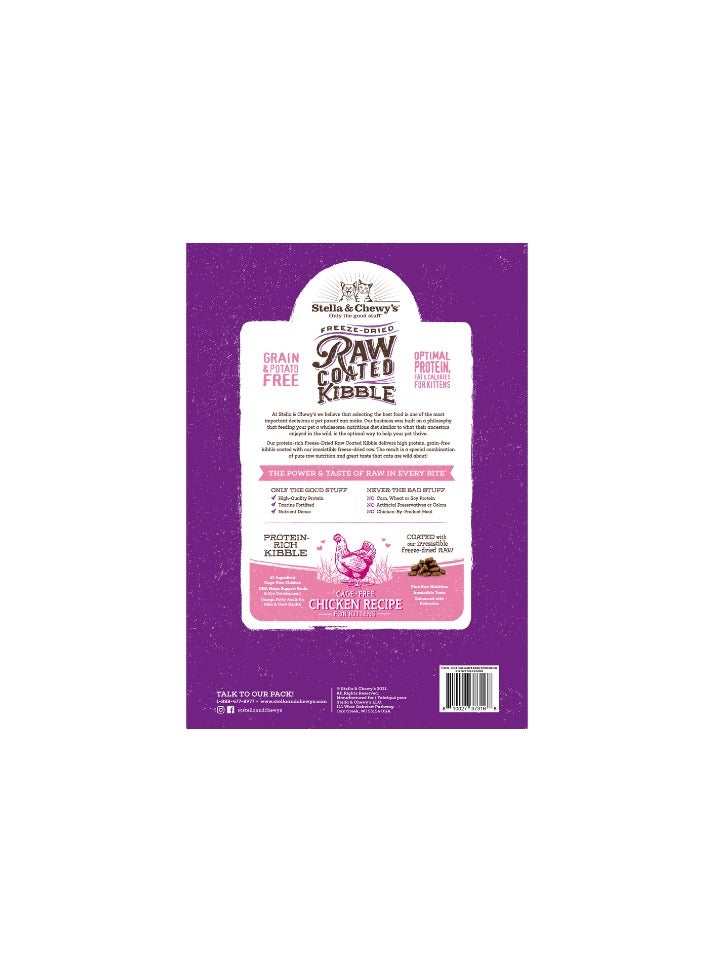 Stella & Chewys Cat Kibble – Raw Coated Cage Free Chicken Recipe for Kittens – 1.6kg, raw coated kibble for cats, freeze dried, food for cats, cat kibble, Raw food for cats, stella & chewy cat food, Cat food, cat dry food