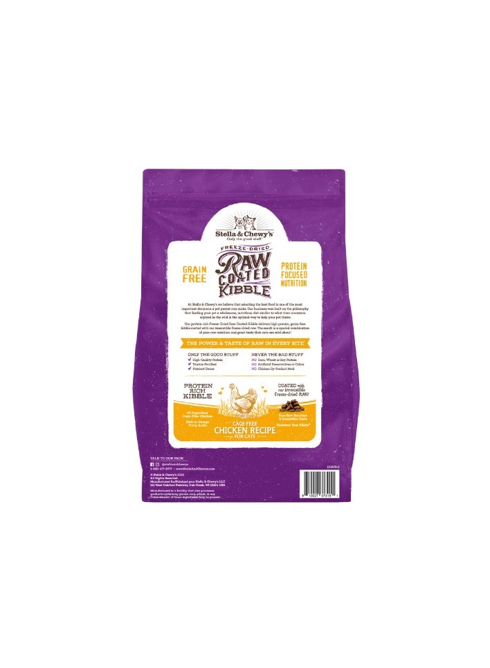 Stella & Chewys Cat-Raw Coated Kibble Chicken 10lb, raw coated kibble for cats, freeze dried, food for cats, cat kibble, Raw food for cats, stella & chewy cat food, Cat food, cat dry food