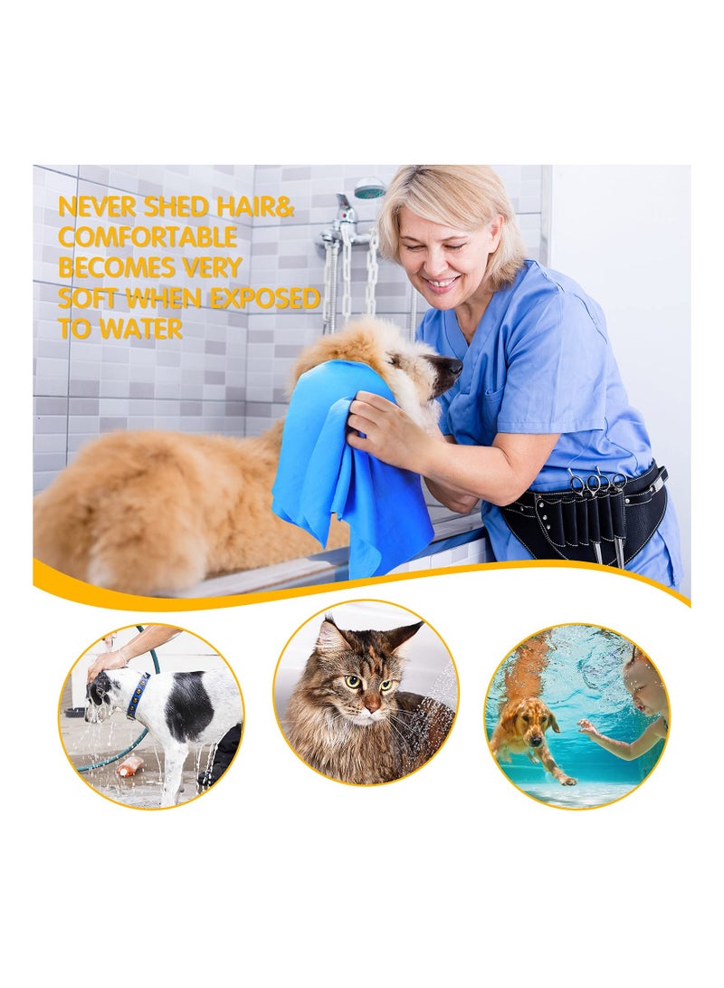 3 Pack Quick Drying Pet Bath Towels for Dogs and Cats Machine Washable Absorbent Shower Towels 43x66CM Suitable for All Pets