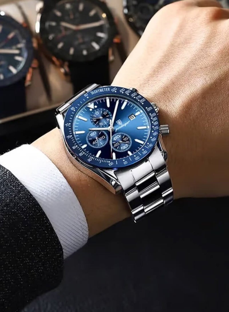 Men’s Chronograph Date Luminous Waterproof Watch 44mm