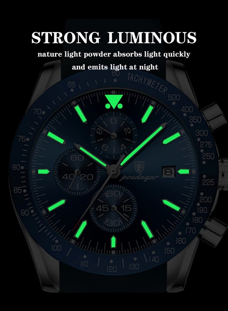 Men’s Chronograph Date Luminous Waterproof Watch 44mm